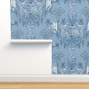 Toile Iris Pond Pattern | Cottage Blue + Navy + White  | Repeating Pattern