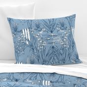 Toile Iris Pond Pattern | Cottage Blue + Navy + White  | Repeating Pattern