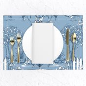 Toile Iris Pond Pattern | Cottage Blue + Navy + White  | Repeating Pattern