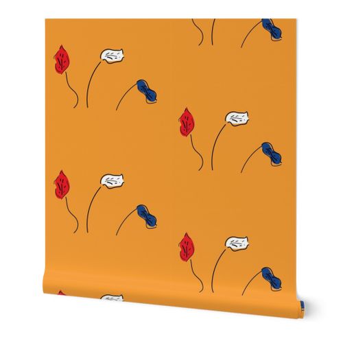 Bold Orange Background Red White And Spoonflower