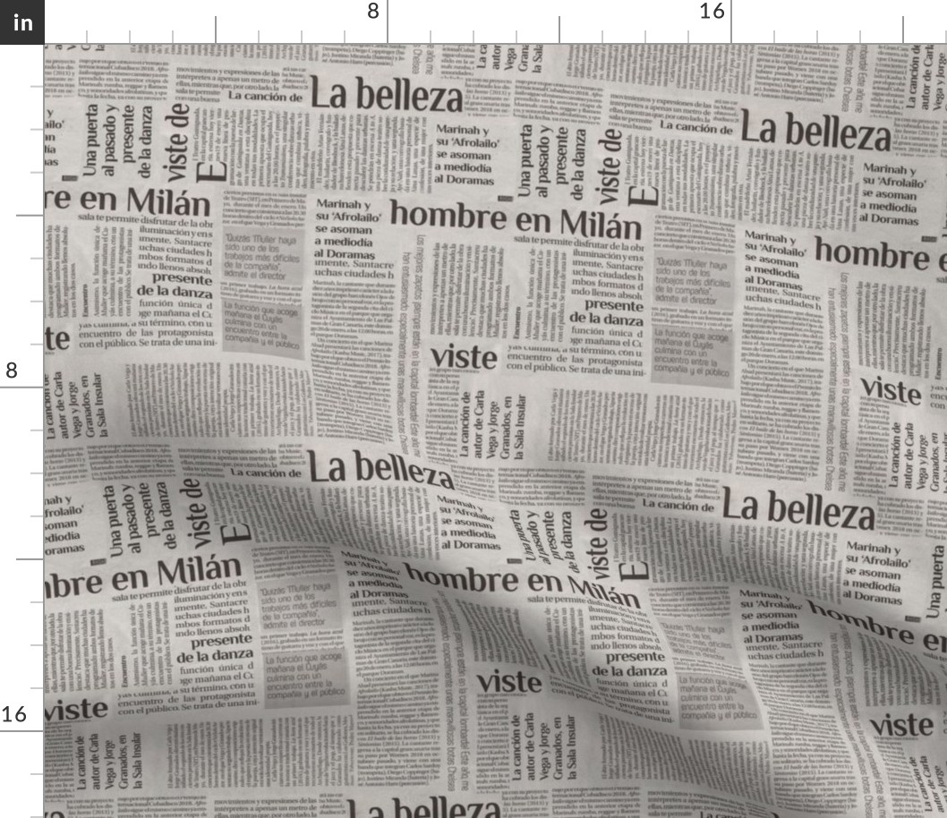 Spanish Newspaper Print Smaller Scale