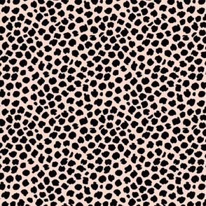 Ink drops animal print spots and dots wild cat neutral nursery blush off white black