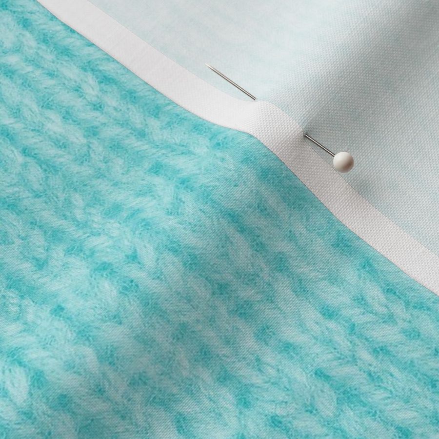 Handspun knitted fabric - aqua