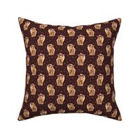 highland cow on maroon - small size
