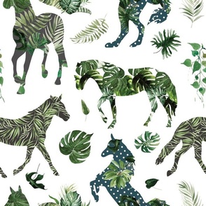 Tropical patchwork horses