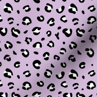 Little spotted leopard dreams panther animal print trend boho design soft lilac purple black Mini