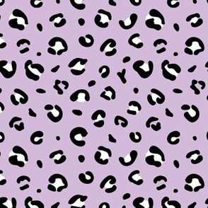 Little spotted leopard dreams panther animal print trend boho design soft lilac purple black Mini