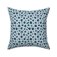 Little spotted leopard dreams panther animal print trend boho design soft blue navy green boys