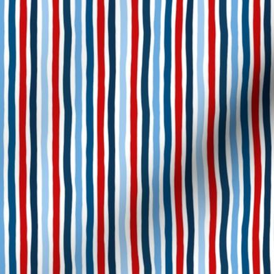 Little strokes USA 4th of July striped basic stripes texture SMALL navy blue red