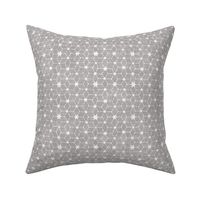 Constellations Block Print in Warm Grey | Geometric fabric, stars fabric, Moroccan tile pattern, soft grey boho print.