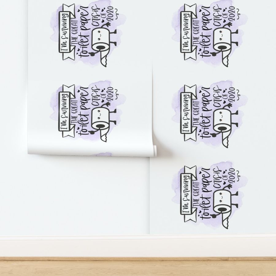 Toilet Paper Crisis 2020//Purple - Hand Towel//Tea Towel (FQ)