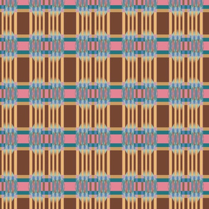 Brown Yellow Pink Blue Plaid