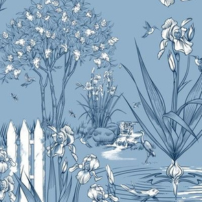Toile Iris Pond Pattern Small | Cottage Blue + Navy + White