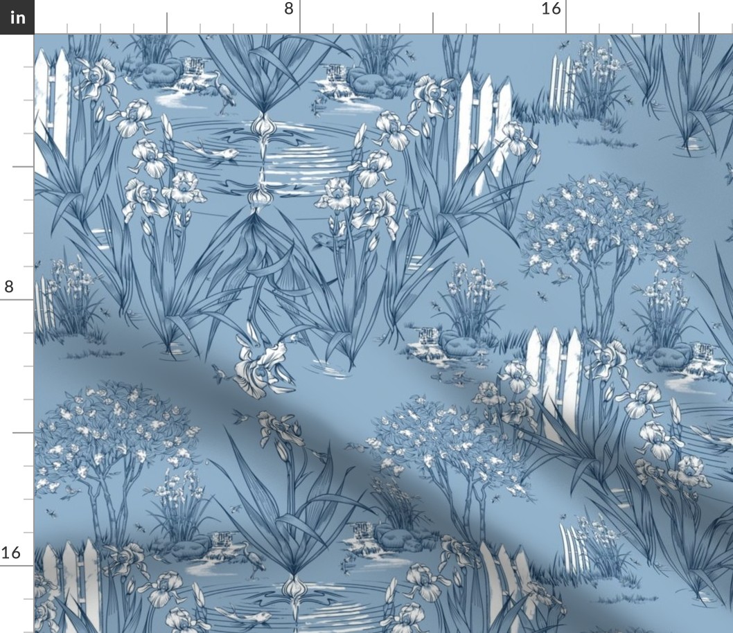 Toile Iris Pond Pattern Small | Cottage Blue + Navy + White