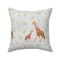 giraffe leaf grey linen
