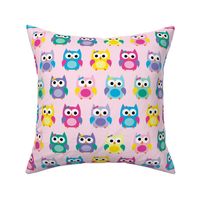 Girly Owls on Pink 