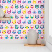 Girly Owls on Pink 