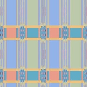 Orange Blue Green Patterned Stripes