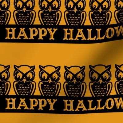 Happy Halloween ~ Owls (antique gold variant)