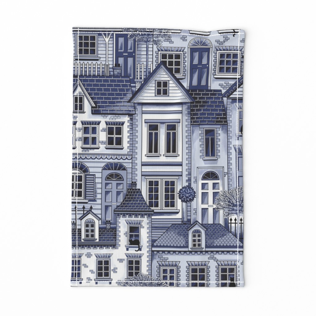 Town house toile blue