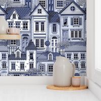 Town house toile blue