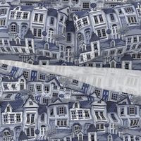 Town house toile blue