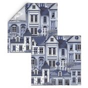 Town house toile blue