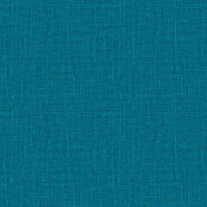 Linen look texture printed deep teal blue green color