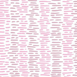 Dashes and stripes minimal abstract pencil strokes Scandinavian neutral nursery trend pink mauve on white