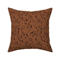 Mystic Universe party sun moon phase and stars sweet dreams rust copper brown black