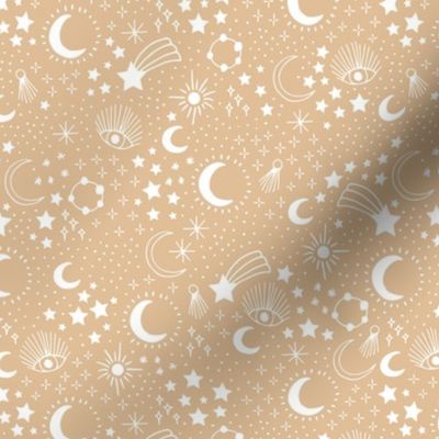 Mystic Universe party sun moon phase and stars sweet dreams ginger beige sand