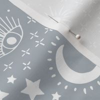 Mystic Universe party sun moon phase and stars sweet dreams cool blue gray boys LARGE