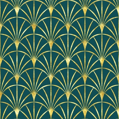 Emerald Vintage Green Blue Gold Geometric Art Spoonflower Fabric by the Yard 
