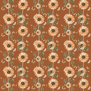 Sunflower on Burnt Orange // small