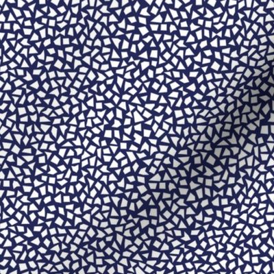 Minimal geometric spots abstract terrazzo print neutral nursery navy blue white