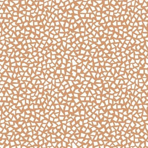 Minimal geometric spots abstract terrazzo print neutral nursery cinnamon caramel brown white