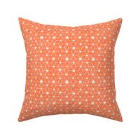 Constellations Block Print in Tangerine | Geometric fabric, stars fabric, Moroccan tile pattern, bright orange boho print.