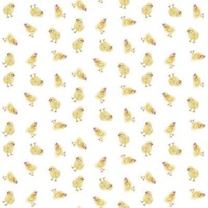 Ditsy Baby Chicks in Pink Bows // mini