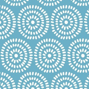 Abstract circles on blue background