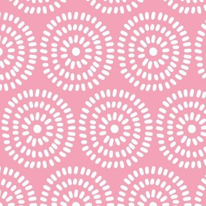 Abstract circles on pink background