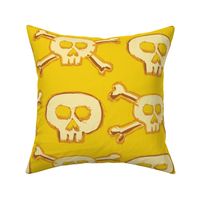 Pirate's Life - Yellow Gold Subtle Skulls and Crossbones - Large