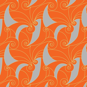 orange spirals and lines