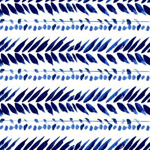 blue and white small leaf stripe with dots