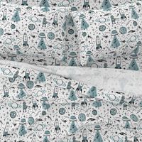 Out Of This World Toile - Dusty Aqua Large Scale