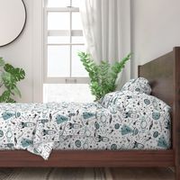 Out Of This World Toile - Dusty Aqua Large Scale