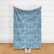 Toile Iris Pond Pattern | Sky Blue+Navy+White