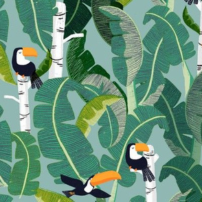 Swarm of lazy toucans