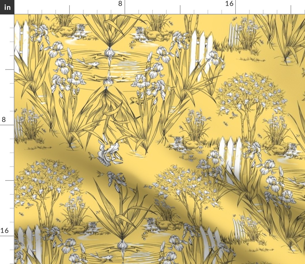 Toile Iris Pond Pattern Small | Sunny Yellow+Black+White