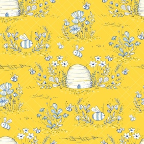 Bee Life Toile in Canary Yellow - © Lucinda Wei