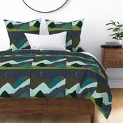 6 loveys: layered mountain // olive x, summit, green olive, 165-8 x, blue pine, teal no. 2, 174-15 x